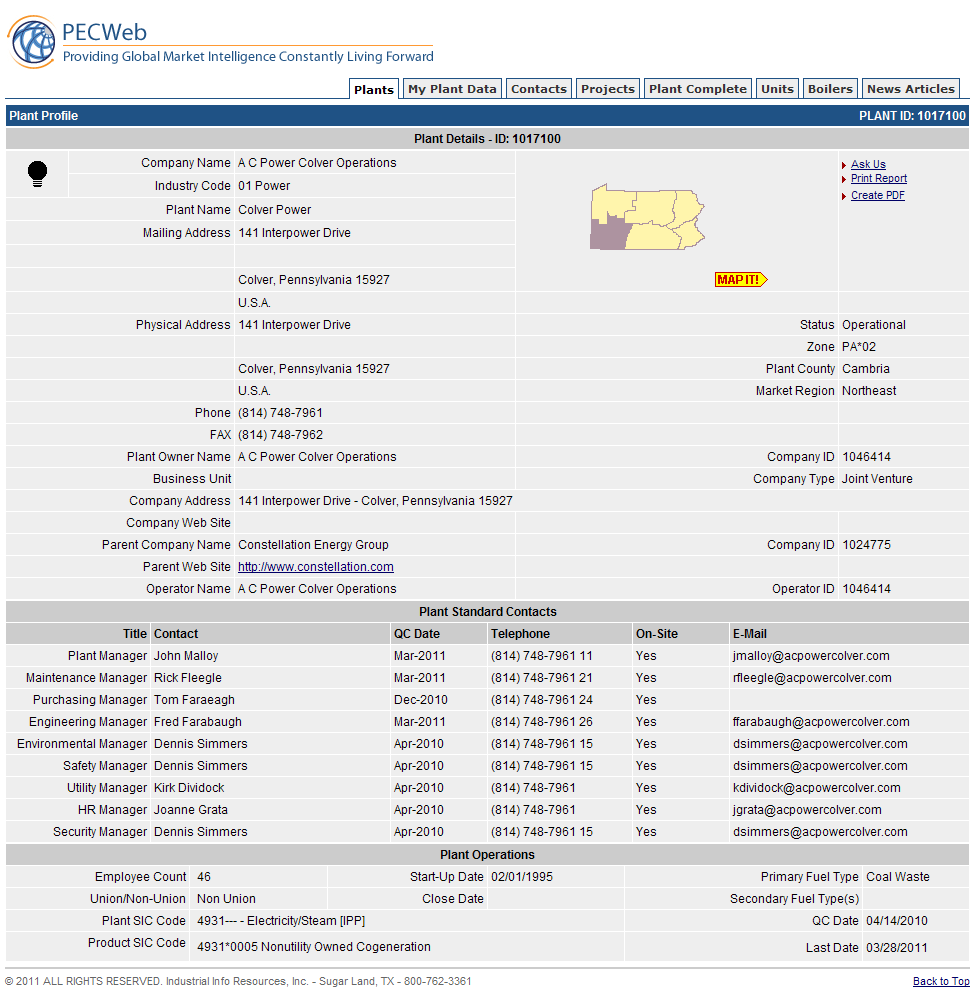 Plant Database Sample